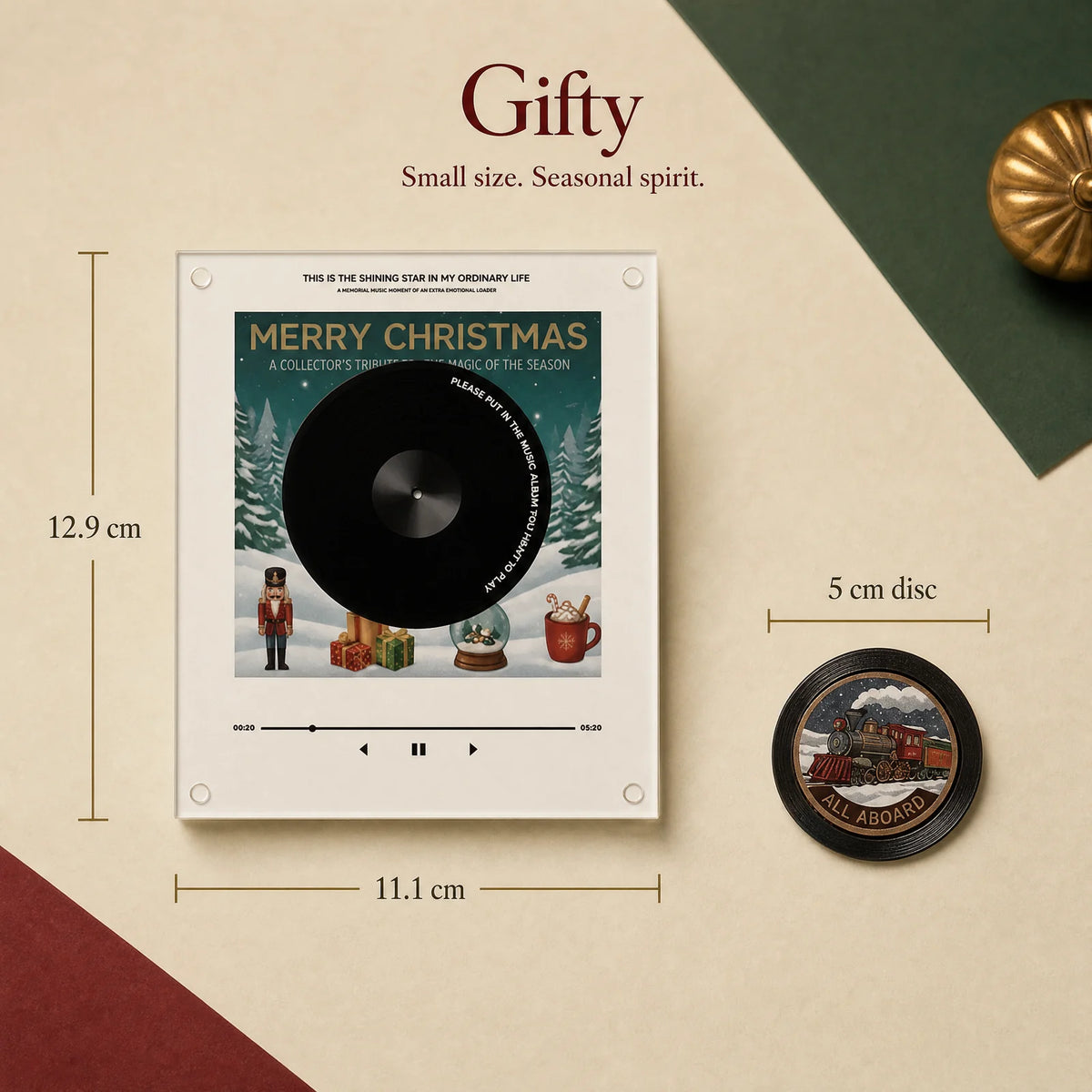 Gifty Christmas Record Light - dimensions
