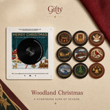 Woodland Christmas Record Light with its nine matching illustrated discs